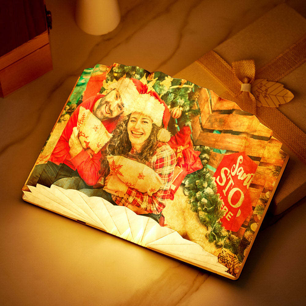 Custom Photo Book Lamp Christmas Gifts Personalized Home Decor - mymoonlampau