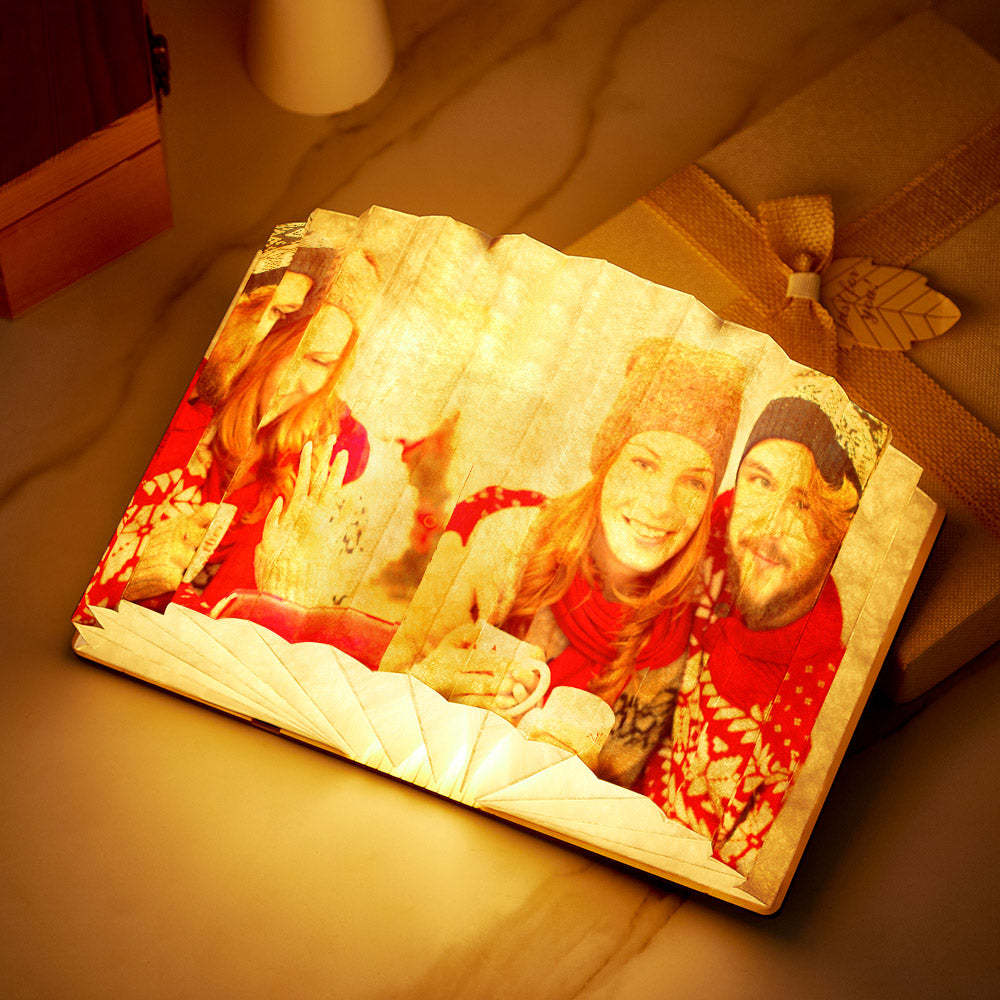 Custom Photo Book Lamp Christmas Gifts Personalized Home Decor - mymoonlampau