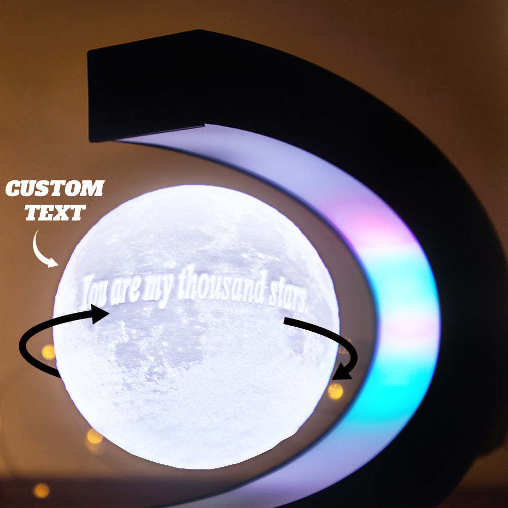 Custom Photo Magnetic Moon Lamp 3D Rotating Light Gift For Men - mymoonlampau