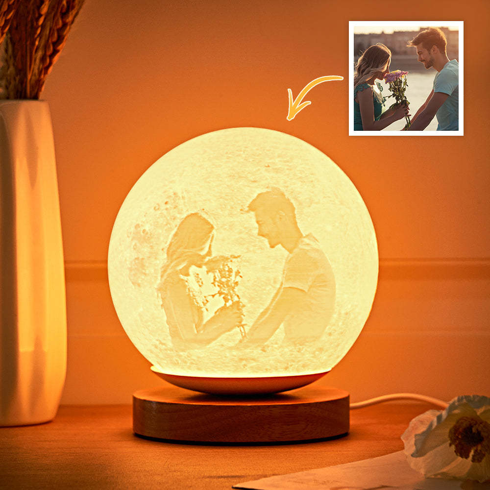 Personalized Photo Moon Table Lamp Colorful 3D Night  Light For Bedroom - mymoonlampau