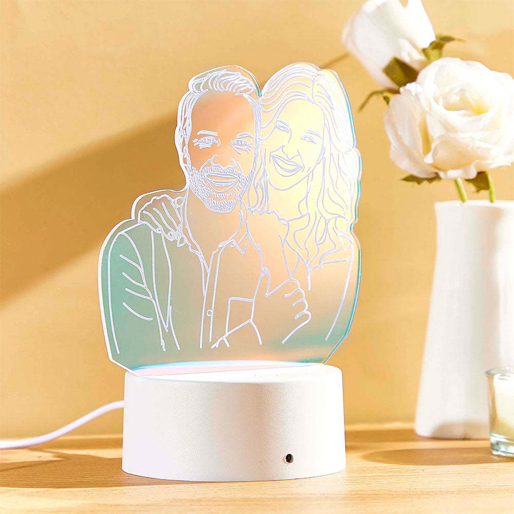 Custom Photo Transparent Gradient Color Acrylic Lamp LED Colorful Night Light Home Decoration For Her - mymoonlampau