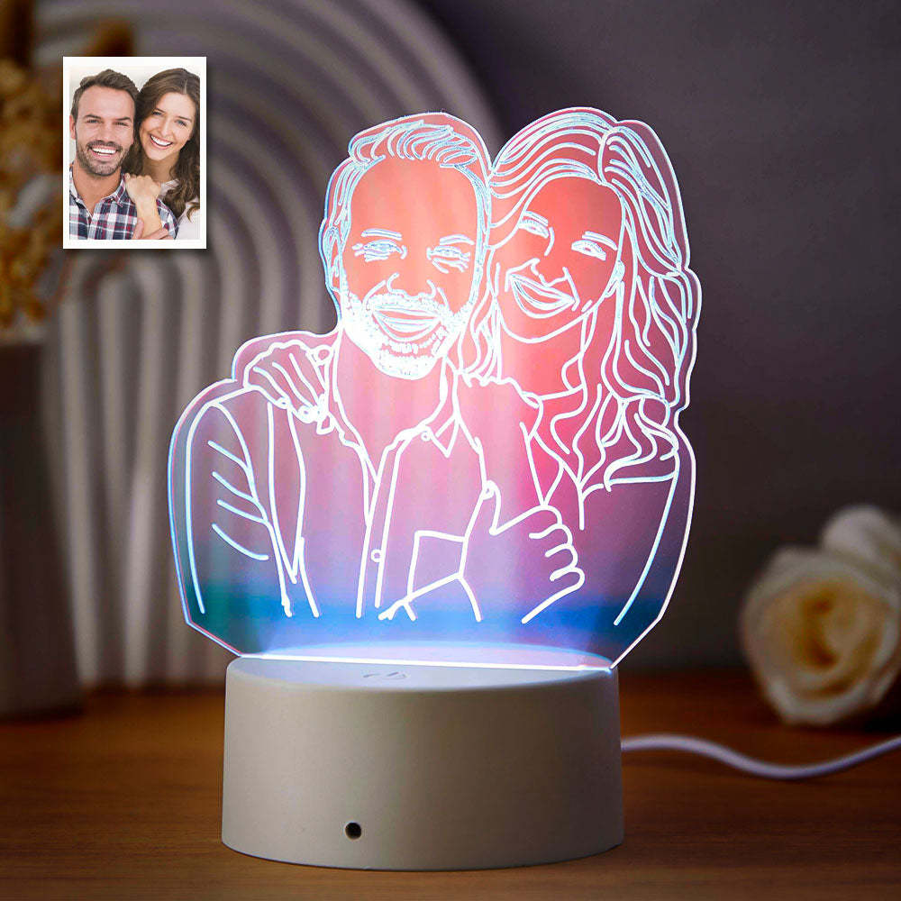 Custom Photo Transparent Gradient Color Acrylic Lamp LED Colorful Night Light Home Decoration For Her - mymoonlampau