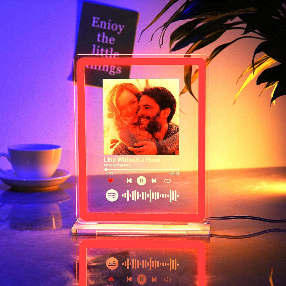 Personalised Photo Spotify Music Night Light Scannable Code Neon Sign Lamp For Couples - mymoonlampau