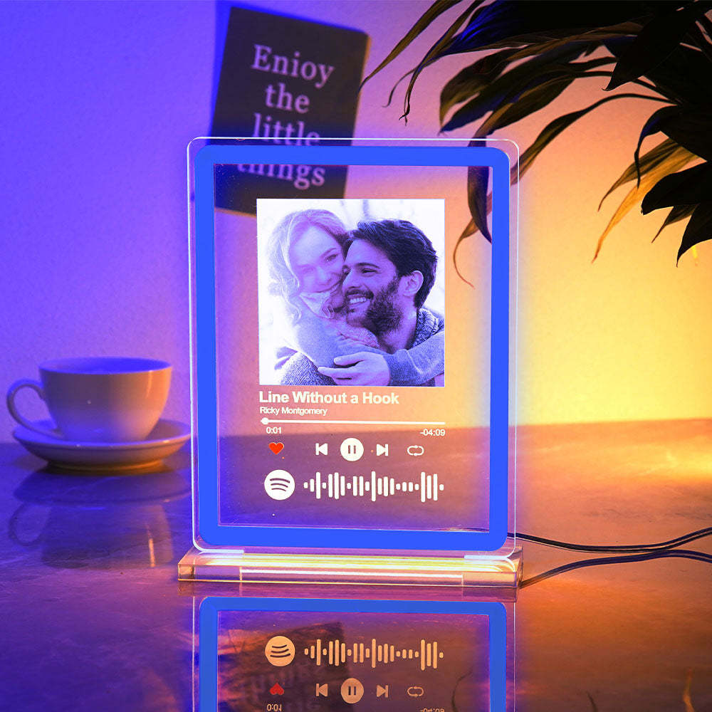 Personalised Photo Spotify Music Night Light Scannable Code Neon Sign Lamp For Couples - mymoonlampau