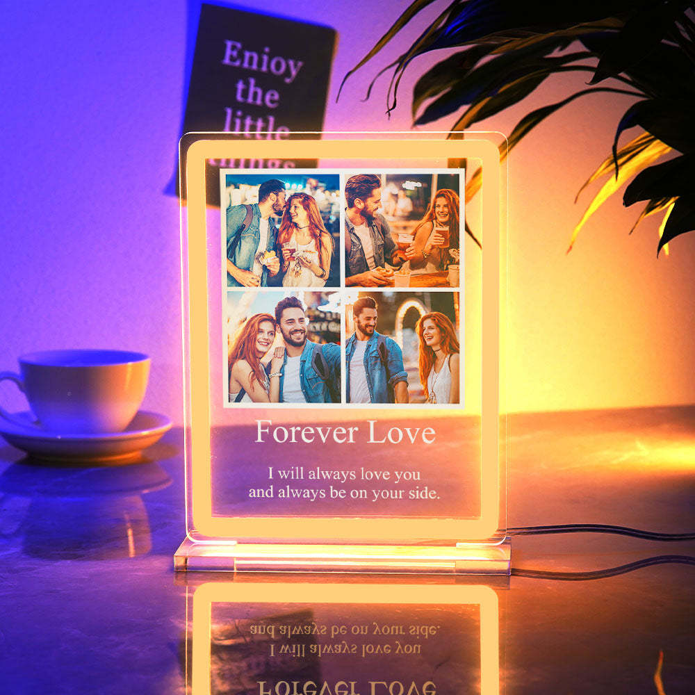 Custom Photo Night Light With Text  Neon Sign LED Lamp Anniversary Gifts - mymoonlampau