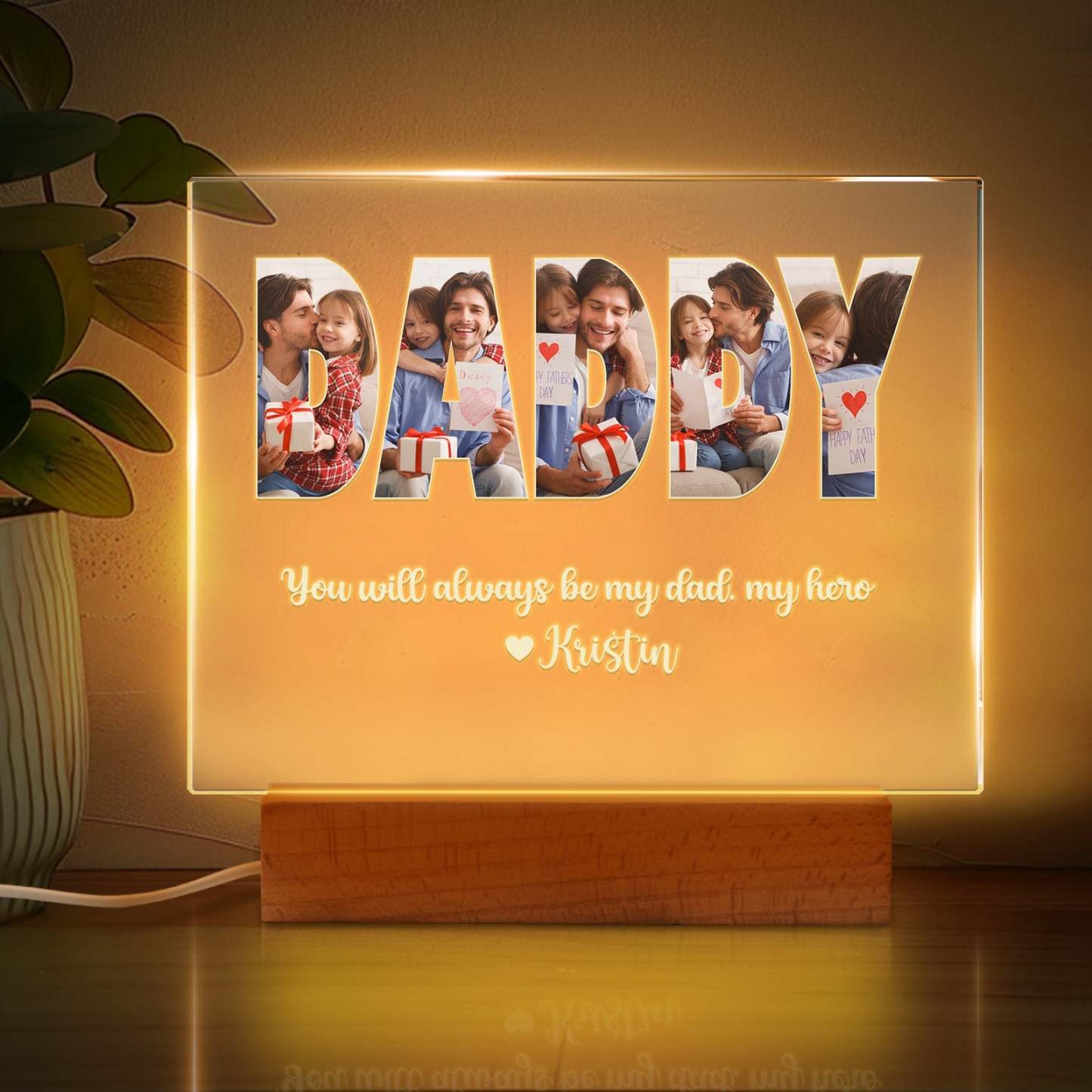 Personalized Dad Photo Acrylic LED Light Best Gift for Dad -