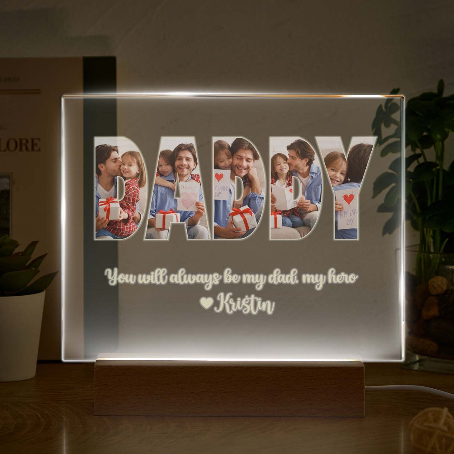 Personalized Dad Photo Acrylic LED Light Best Gift for Dad -
