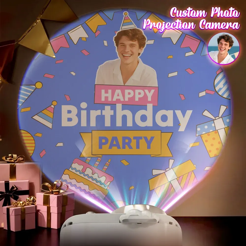 Personalized Projection Camera | Custom Photo & Theme Slide Projector Birthday Gift for Lover Kids - MyMoonLampAu