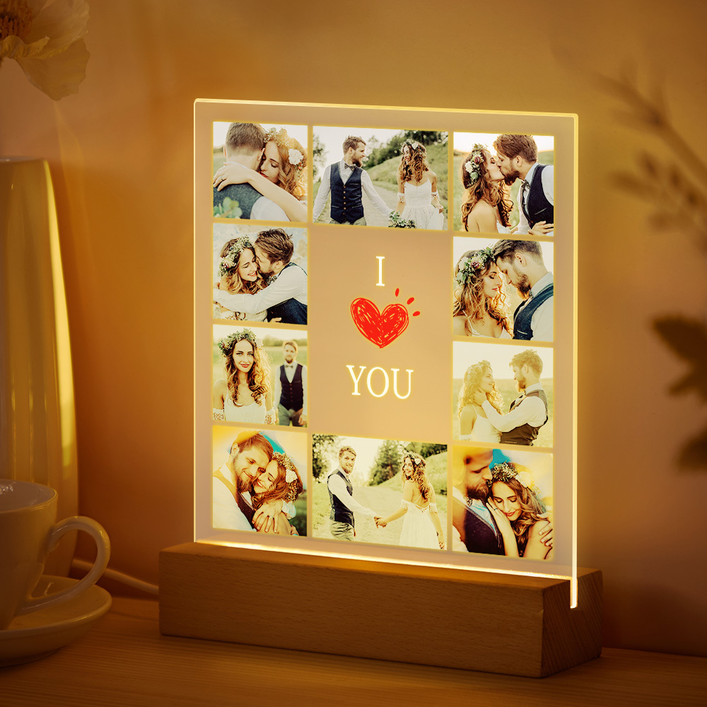 Personalized Photo Acrylic Led LOVE Night Light Valentine's Wedding Anniversary Gifts - MyMoonLampAu