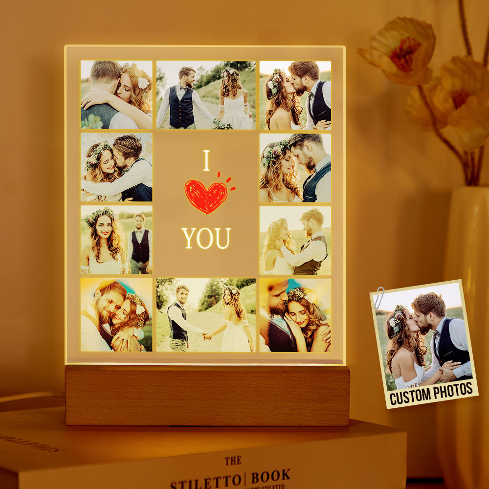 Personalized Photo Acrylic Led LOVE Night Light Valentine's Wedding Anniversary Gifts - MyMoonLampAu