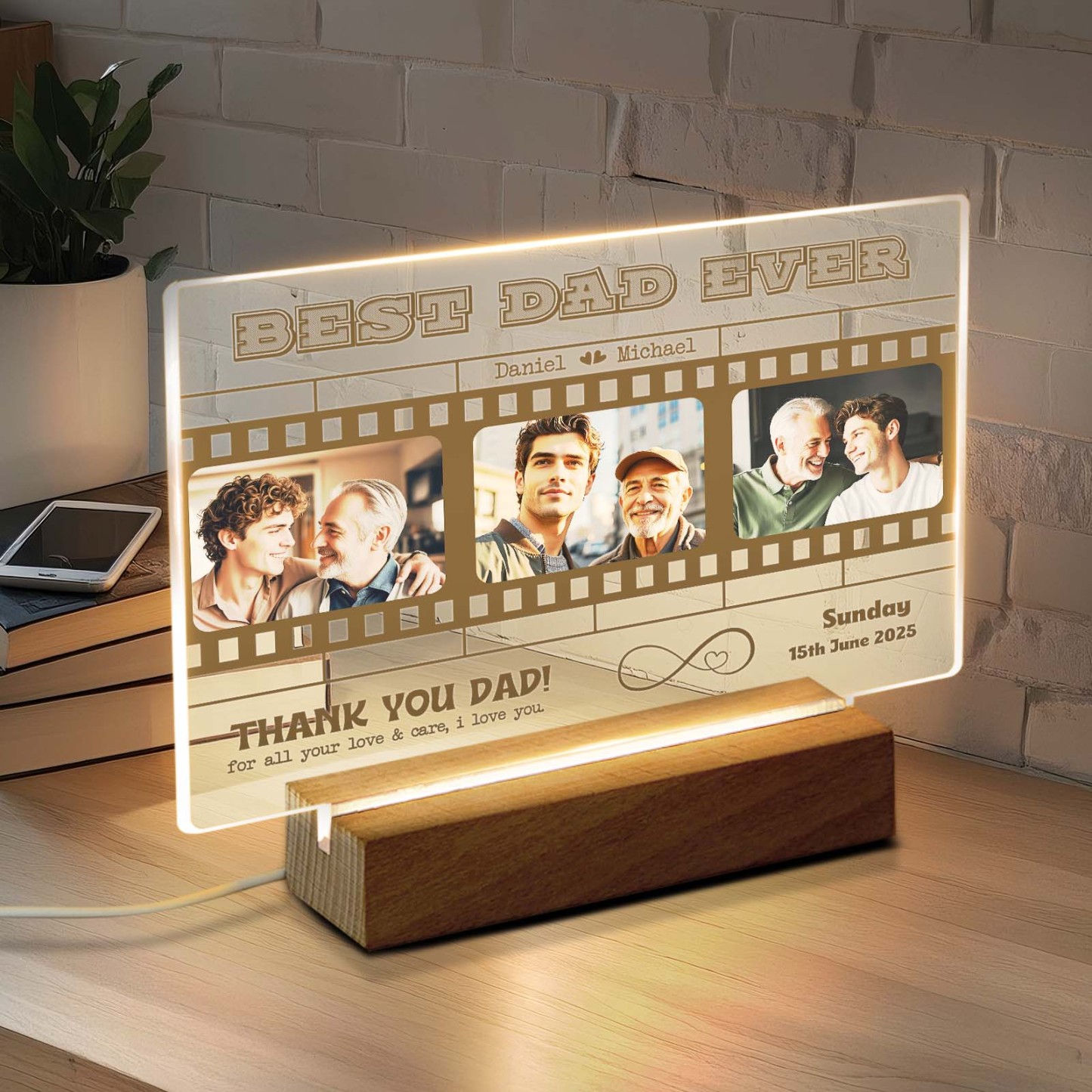 Father's Day Gift Personalized Photos and Text Night Light Best Mom Ever Gift for Mom Custom Present