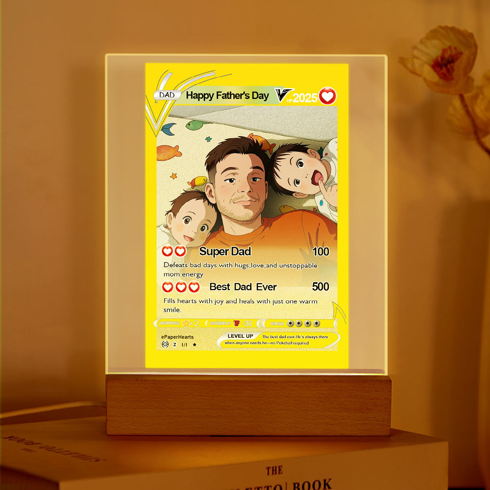 Father's Day Gift Personalized Acrylic Led Night Light Cartoon Photos Anniversary Gift Custom Photos Light Gifts for Dad