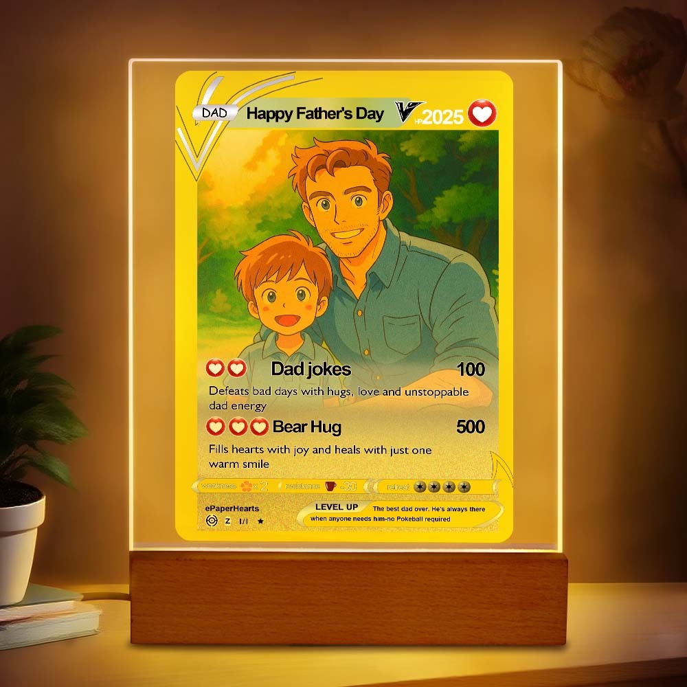 Father's Day Gift Personalized Acrylic Led Night Light Cartoon Photos Anniversary Gift Custom Photos Light Gifts for Dad