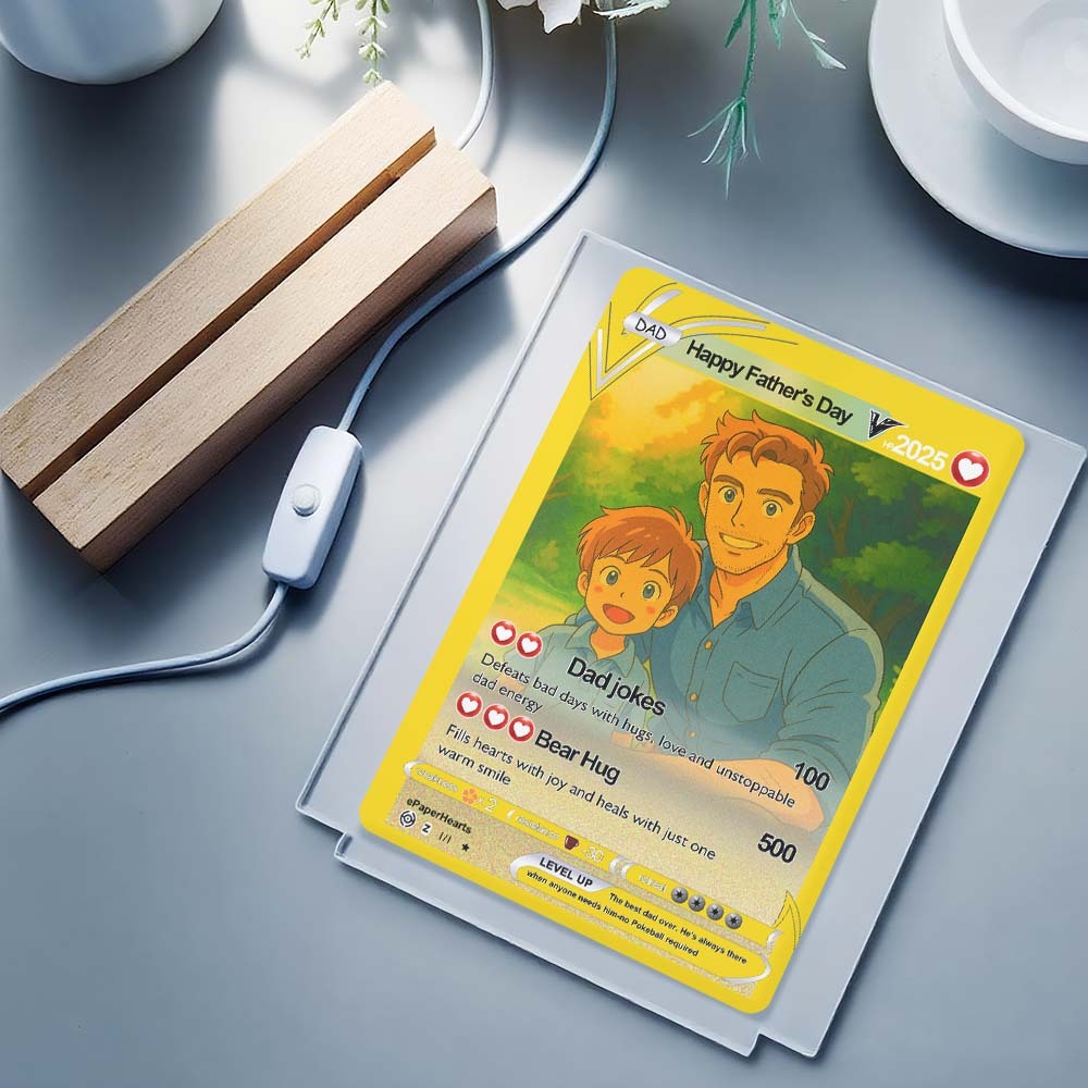 Father's Day Gift Personalized Acrylic Led Night Light Cartoon Photos Anniversary Gift Custom Photos Light Gifts for Dad