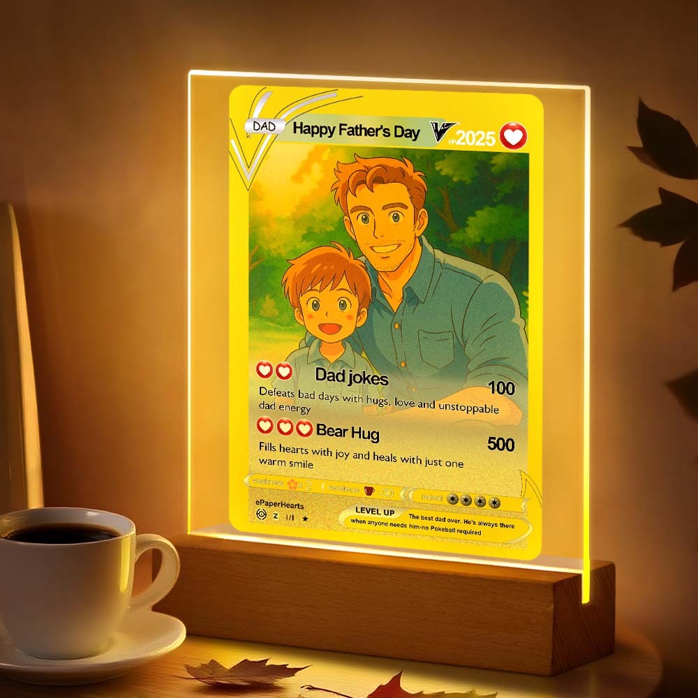 Father's Day Gift Personalized Acrylic Led Night Light Cartoon Photos Anniversary Gift Custom Photos Light Gifts for Dad