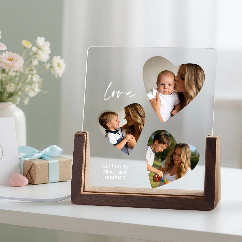 Custom Photo Timeline Acrylic Night Light Personalized Photo & Text LED Lamp Gift for Mother's Day - MyMoonLampAu