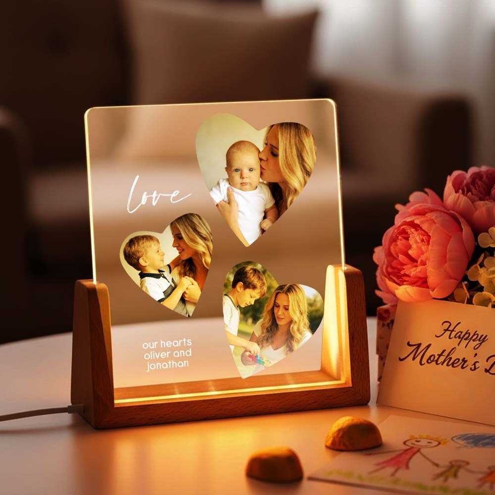 Custom Photo Timeline Acrylic Night Light Personalized Photo & Text LED Lamp Gift for Mother's Day - MyMoonLampAu