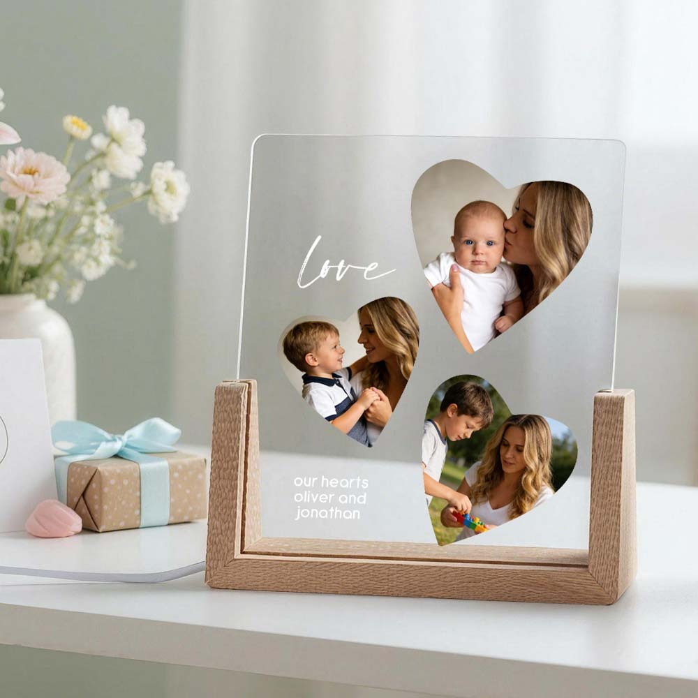 Custom Photo Timeline Acrylic Night Light Personalized Photo & Text LED Lamp Gift for Mother's Day - MyMoonLampAu