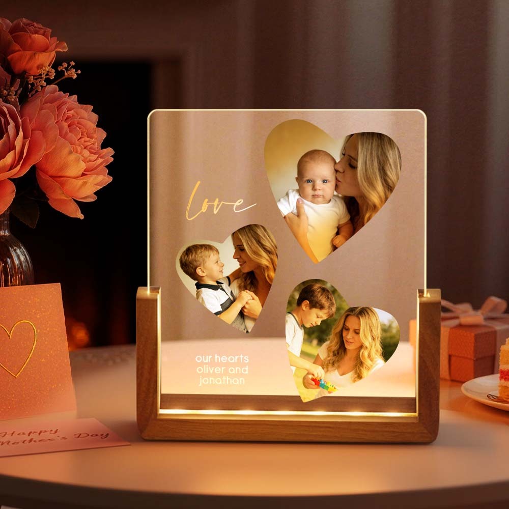 Custom Photo Timeline Acrylic Night Light Personalized Photo & Text LED Lamp Gift for Mother's Day - MyMoonLampAu