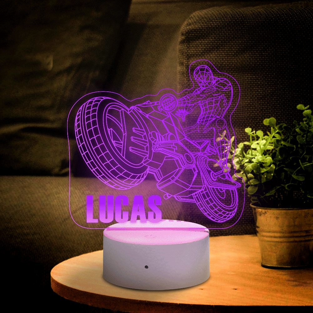 Personalised 3D Illusion Spider-man With Custom Name Night Light