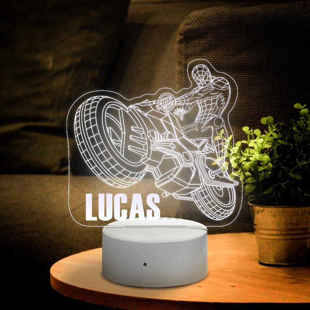 Personalised 3D Illusion Spider-man With Custom Name Night Light