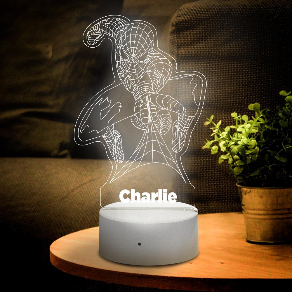 Personalised 3D Illusion Spider-man With Custom Name Night Light