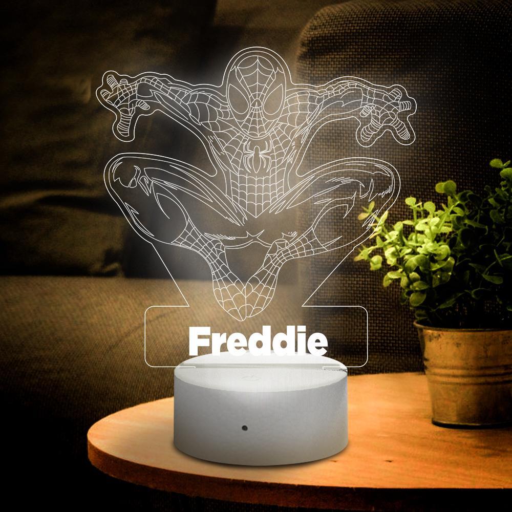 Personalised 3D Illusion Spider-man With Custom Name Night Light