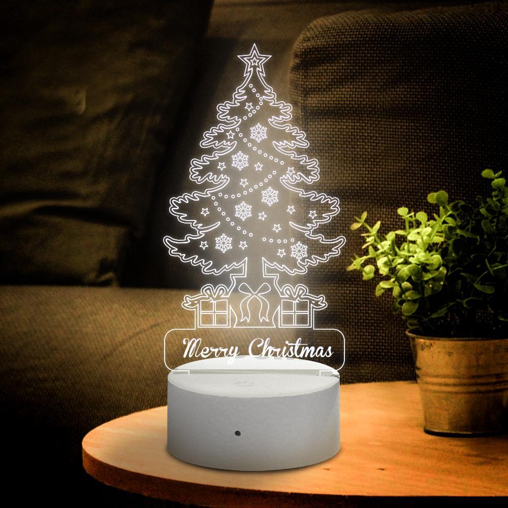 Personalised Christmas Tree Lamp With Custom Name Night Light Kid's Bedroom Decor Children's Light Kids Room