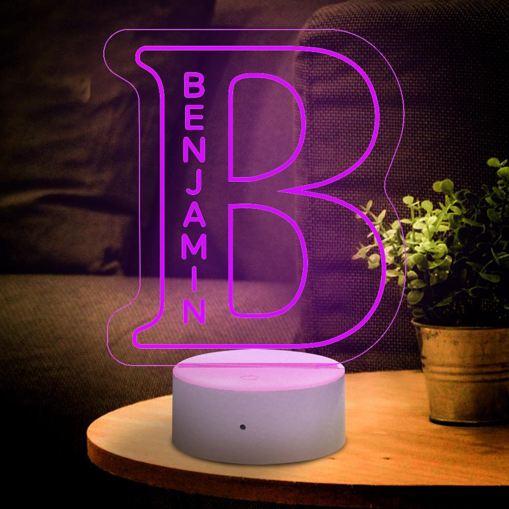 Personalised LED Night Light 26 Letter Lamps Bedroom Home Decoration Custom LED Engraved Lamp