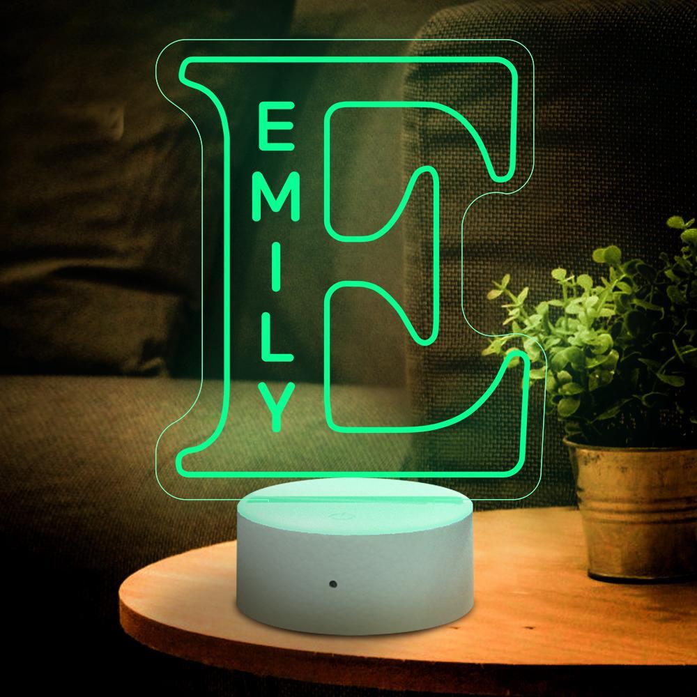 Personalised Alphabet Letter LED Light Night Lamp Birthday Gift Custom LED Engraved Lamp