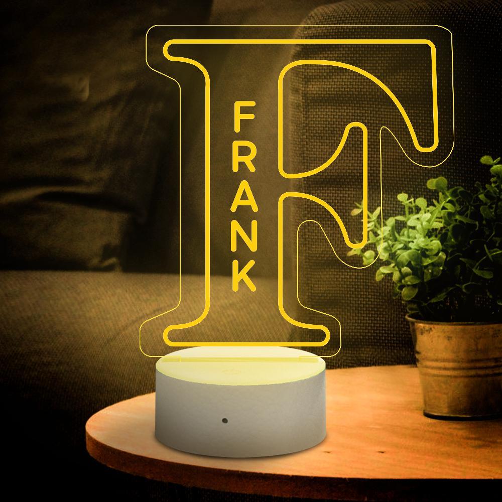 Personalised Alphabet Letter LED Light Night Lamp Birthday Gift Custom LED Engraved Lamp