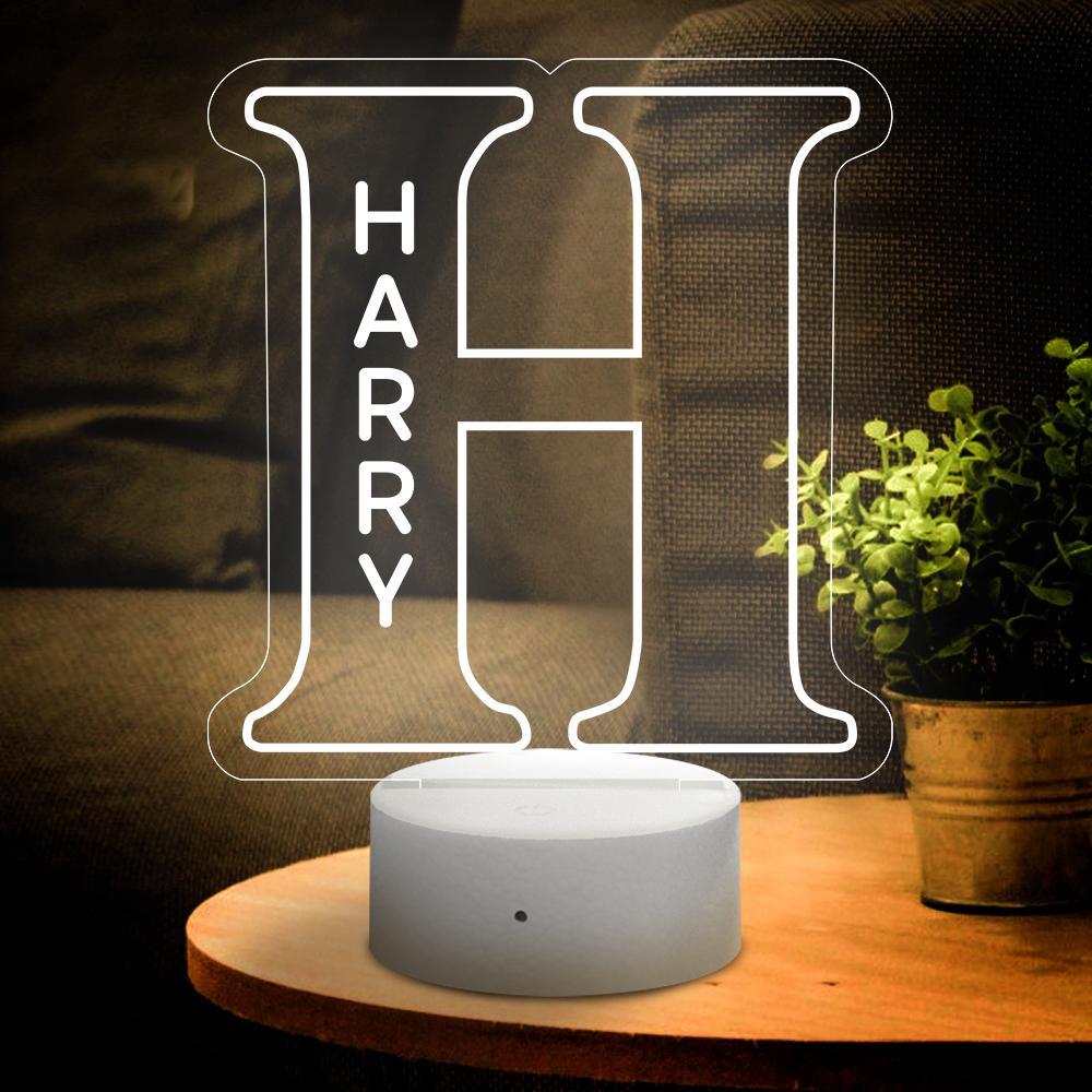 Personalised LED Night Light 26 Letter Lamps Bedroom Home Decoration Custom LED Engraved Lamp