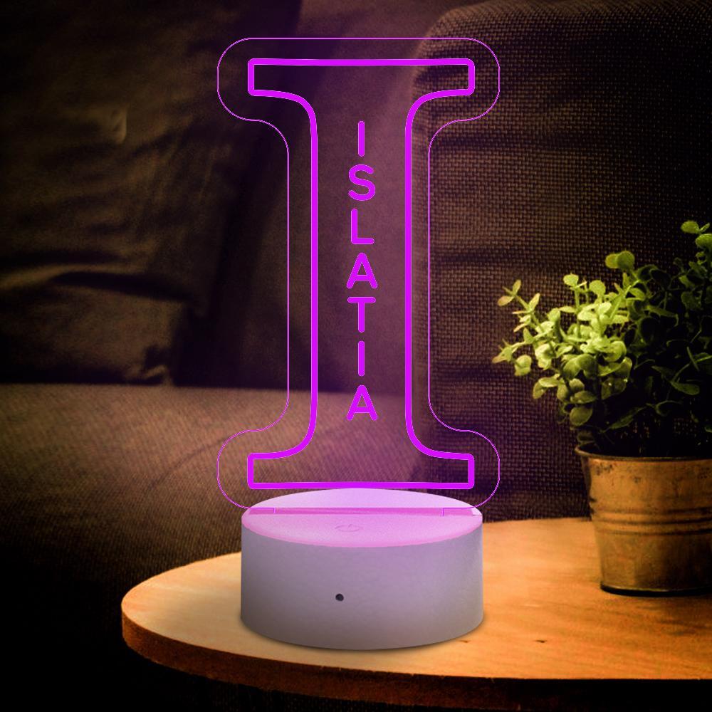 Personalised Alphabet Letter LED Light Night Lamp Birthday Gift Custom LED Engraved Lamp