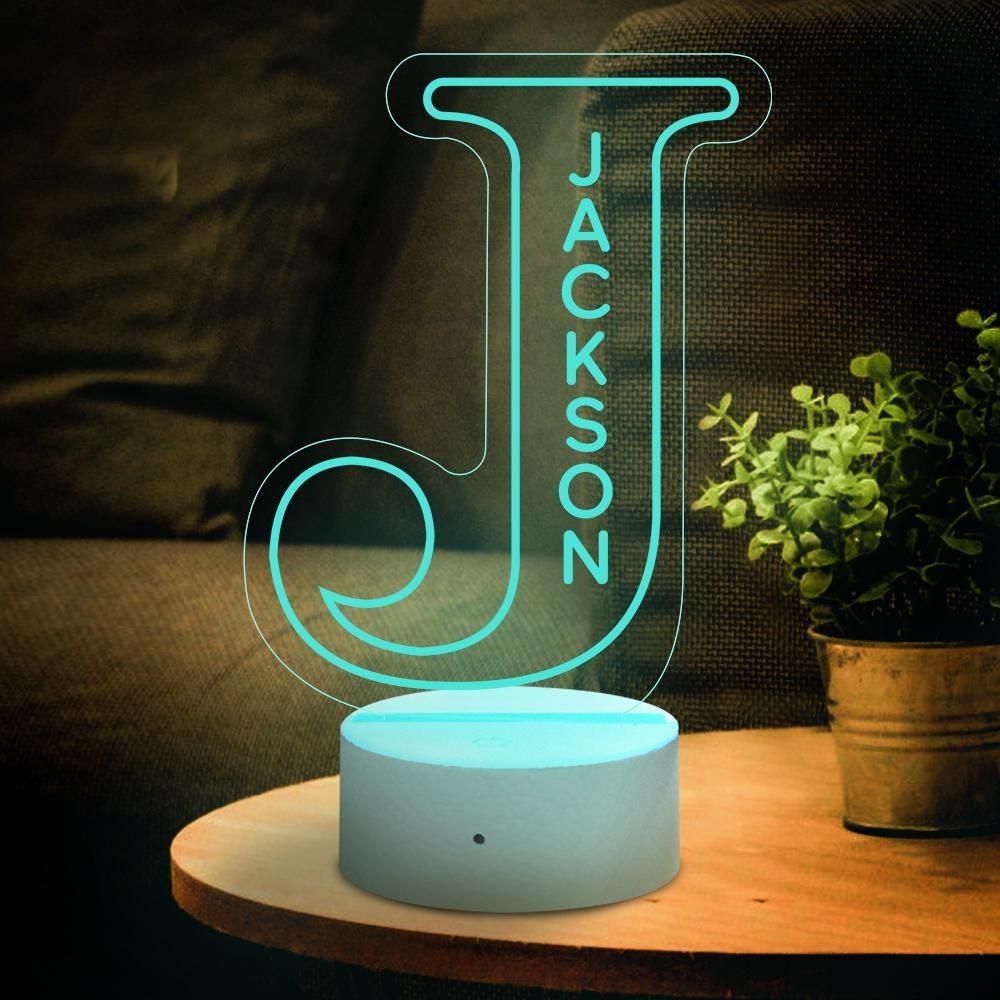 Personalised Alphabet Letter LED Light Night Lamp Birthday Gift Custom LED Engraved Lamp