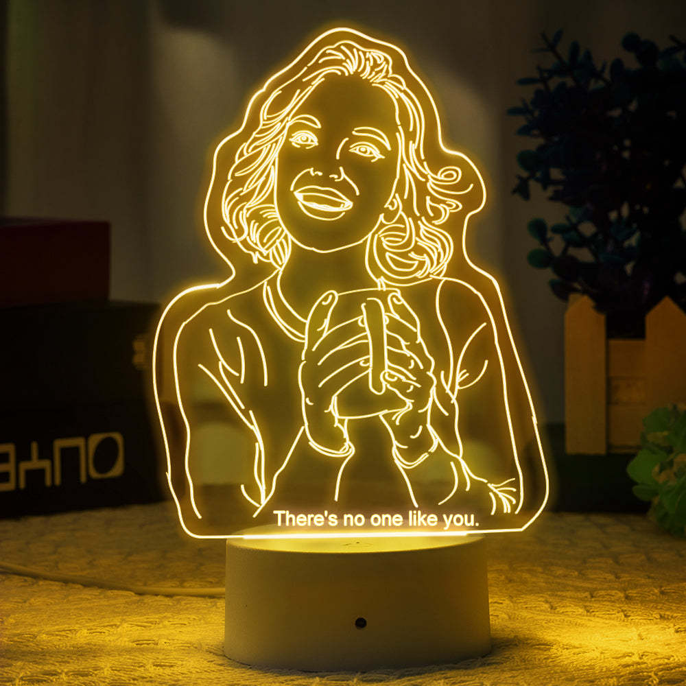 Birthday Gifts for Her Photo Lamp LED light Engraved Portrait Night Light