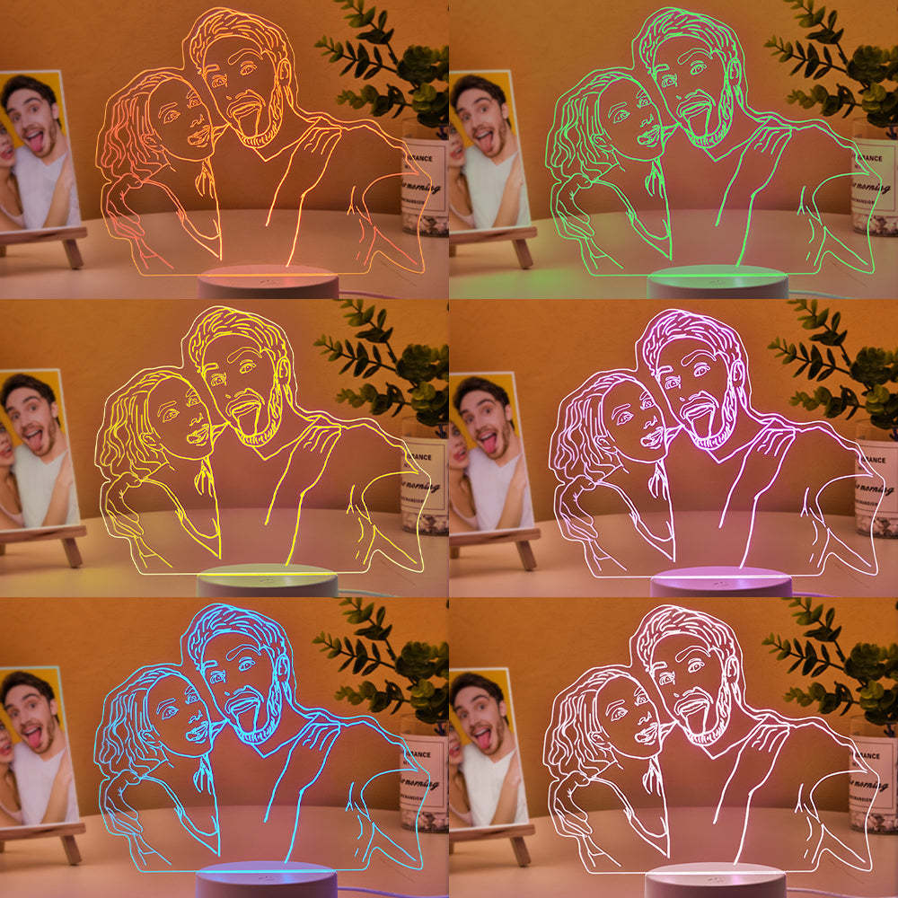 Gifts for Him Photo Lamp LED light Engraved Portrait Night Light