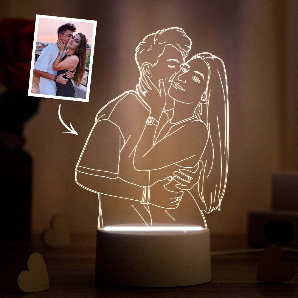 Gifts for Him Photo Lamp LED light Engraved Portrait Night Light