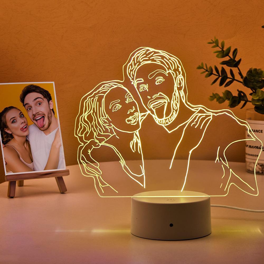 Anniversary Gifts for Him Photo Lamp LED light Engraved Portrait Night Light