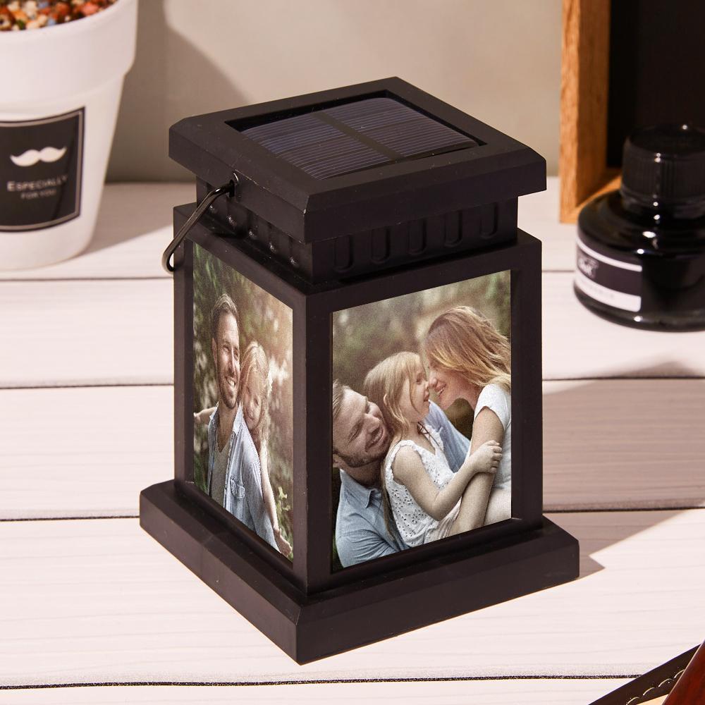 Father's Day Gifts Personalised Photo Lantern Nightlight Lamp Memorial Lamp Solar Garden Light