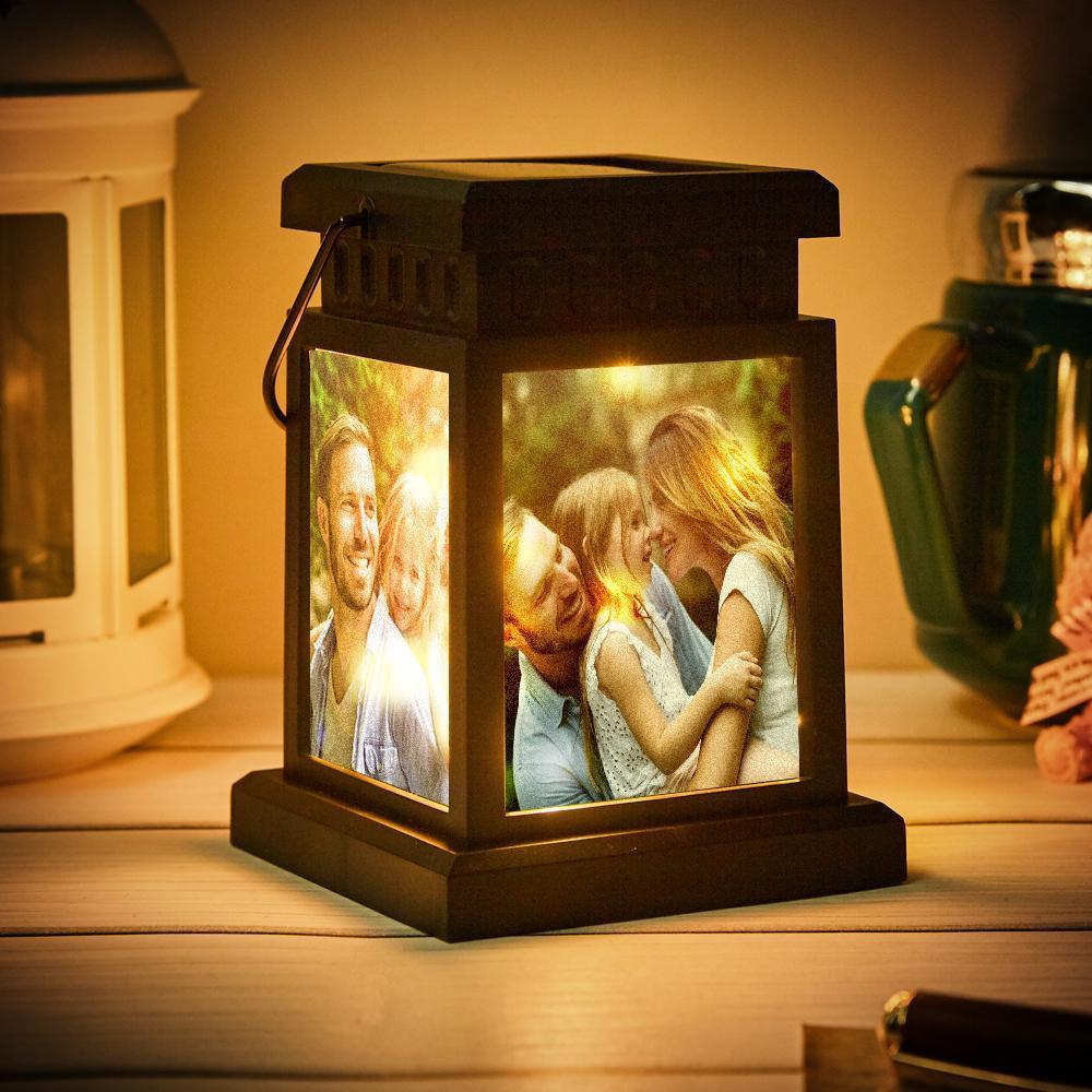Father's Day Gifts Personalised Photo Lantern Nightlight Lamp Memorial Lamp Solar Garden Light
