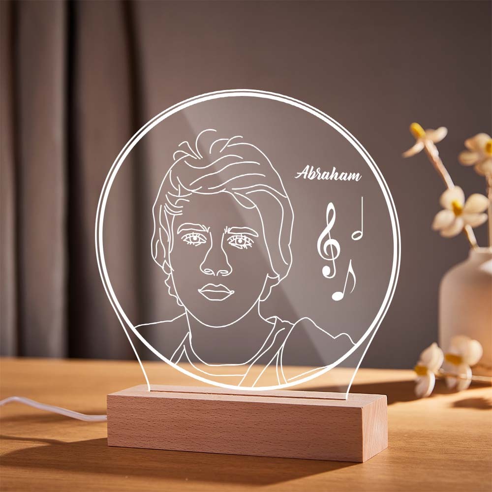 Personalised Musical Note Photo Night Light Custom Engraved 3D Lamp 7 Colors Acrylic Night Light Birthday Gifts - mymoonlampau