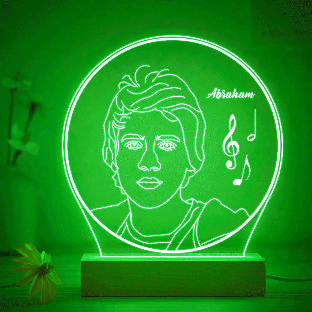 Personalised Musical Note Photo Night Light Custom Engraved 3D Lamp 7 Colors Acrylic Night Light Birthday Gifts - mymoonlampau