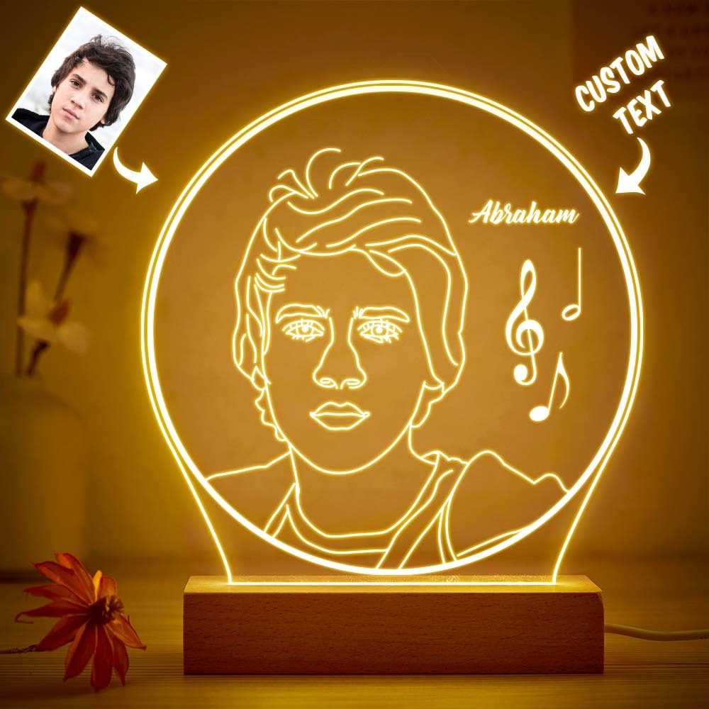 Personalised Musical Note Photo Night Light Custom Engraved 3D Lamp 7 Colors Acrylic Night Light Birthday Gifts - mymoonlampau