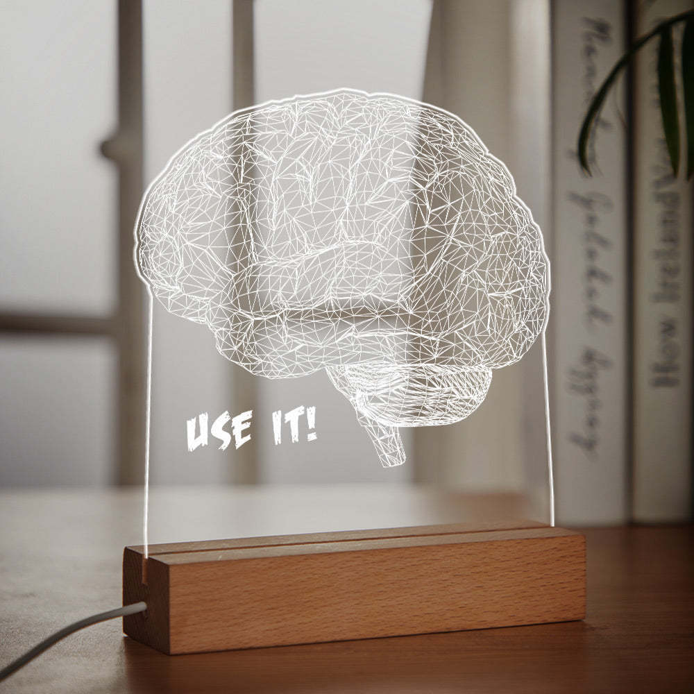 Custom Name Acrylic Night Light Personalized Lamp Brain Use it Desk Lamp Gift for Kids Adult - mymoonlampau