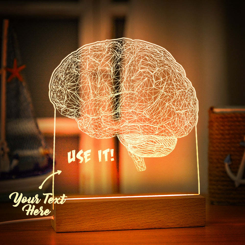 Custom Name Acrylic Night Light Personalized Lamp Brain Use it Desk Lamp Gift for Kids Adult - mymoonlampau
