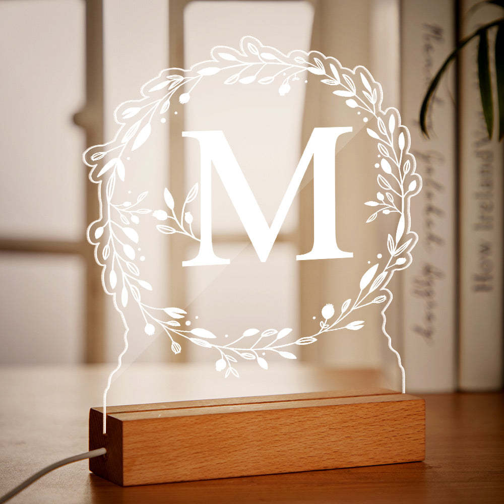 Custom Alphabet Acrylic Night Light Personalized Letter Lamp Desk Lamp Pet Gift - mymoonlampau