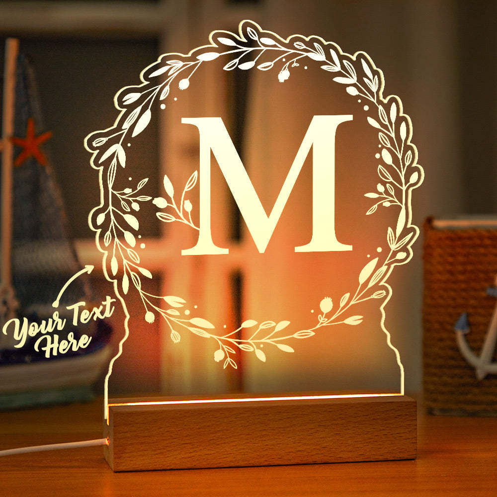 Custom Alphabet Acrylic Night Light Personalized Letter Lamp Desk Lamp Pet Gift - mymoonlampau