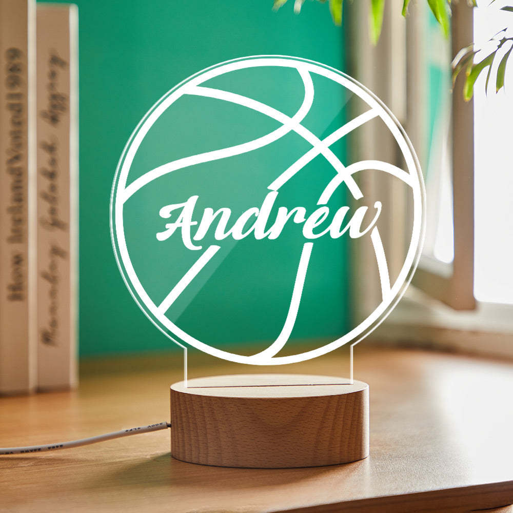 Custom Name Acrylic Night Light Basketball Design, Gifts For Boys, Birthday Gifts For Kids - mymoonlampau
