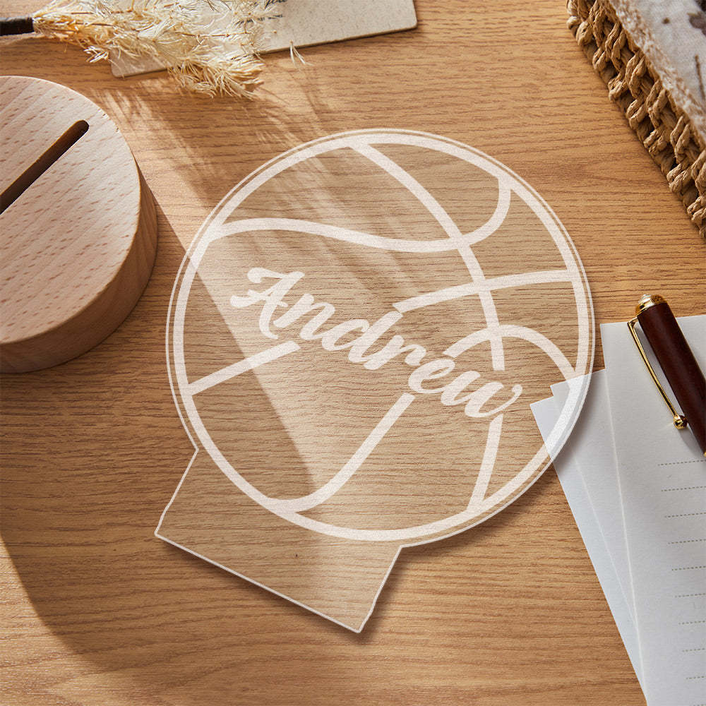 Custom Name Acrylic Night Light Basketball Design, Gifts For Boys, Birthday Gifts For Kids - mymoonlampau