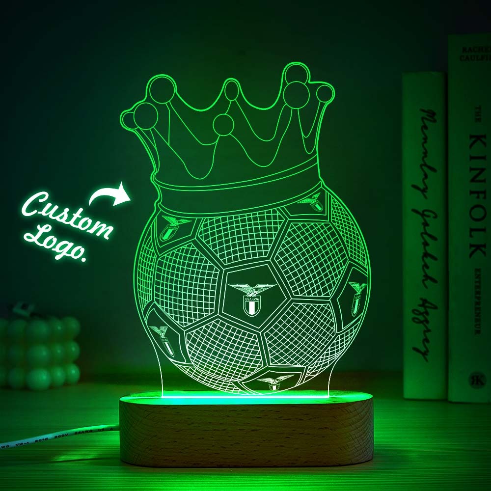 Custom Logo Acrylic Night Light Football Design, Gifts For Fans, Birthday Gifts For Kids - mymoonlampau
